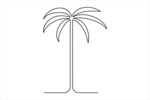Sleek palm tree continuous line drawing vector