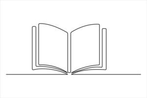 Simple continuous line book illustration for clean and artistic designs vector
