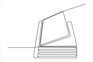 Simple continuous line book illustration for clean and artistic designs vector