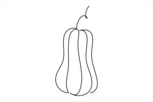Modern continuous one-line pumpkin drawing minimalist and stylish art vector