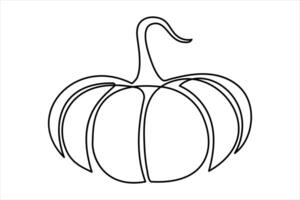 Continuous one-line drawing of a pumpkin outline stylish minimalist art for seasonal designs vector