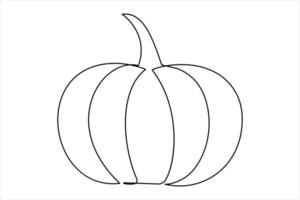 Elegant continuous one-line pumpkin drawing perfect minimalist art illustration vector