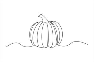 Simple one-line drawing of a pumpkin outline elegant minimalist art vector