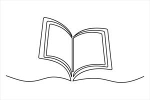 Abstract one line book outline for artistic minimalist designs vector