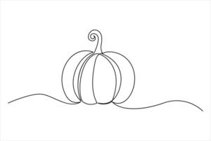 Simple continuous line drawing of a pumpkin outline modern minimalist art for seasonal illustrations vector