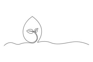 Elegant continuous line art for ecology and sustainability themed designs vector