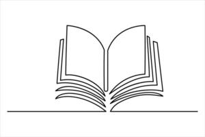 Elegant book one line drawing illustration perfect for digital artwork vector