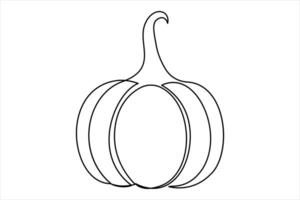 Elegant minimalist one-line pumpkin drawing outline modern art for design projects vector