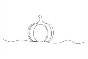Continuous one-line drawing of a pumpkin outline minimalist clean and stylish art for fall and seasonal designs vector