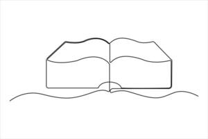 Contemporary book one line art for minimalist based designs vector