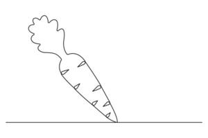 Charming continuous line carrot outline for farm and vegetable markets vector