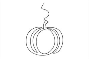 Continuous one-line drawing of pumpkin outline elegant art for seasonal graphic designs vector