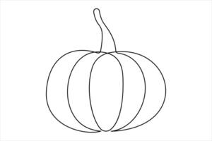 Modern one-line drawing of a pumpkin outline elegant art for design projects vector