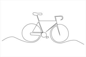 Minimalist bicycle one line drawing illustration for art vector