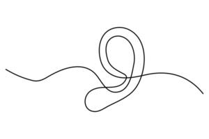 Sophisticated human ear in continuous line art for sleek illustrations vector