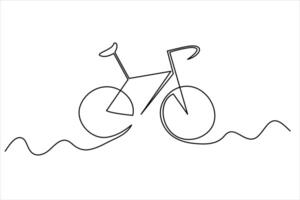 Artistic bicycle outline in a single line illustration vector