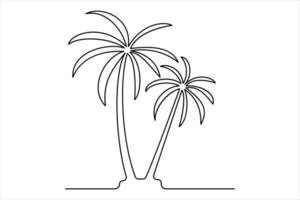 Tropical palm tree minimalist art for logos vector