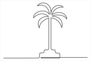 Minimalist palm tree outline for coastal-themed designs vector