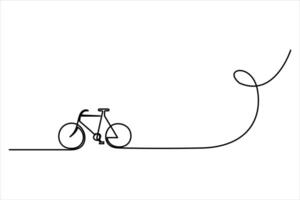 Elegant bicycle outline in continuous line art style vector