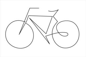 Simple one line bicycle drawing for creative design vector