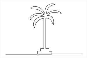 Single-line palm tree art for clean, modern designs vector