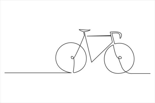 Continuous bicycle outline drawing for art based artwork vector