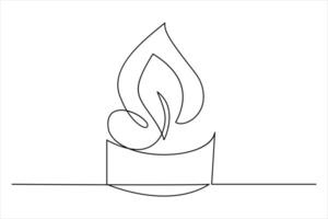 Stylized one line candle drawing for minimal and creative art vector