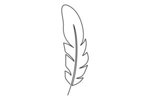Contemporary feather outline in single continuous line for designs vector
