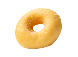 Front view of brown sugar glazed cinnamon donut isolated with clipping path in file format png