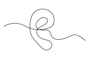 Modern minimalist human ear in continuous line art for designs vector
