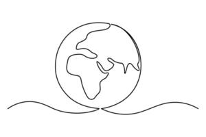 Single line art of globe for elegant and minimal creations vector