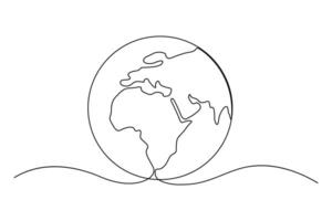 Earth globe in simple line art style for clean and creative illustrations vector