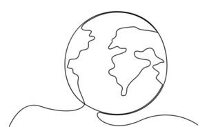 Sleek one line globe sketch for minimalist and trendy designs vector