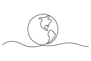 Sophisticated continuous line drawing of globe for global designs vector