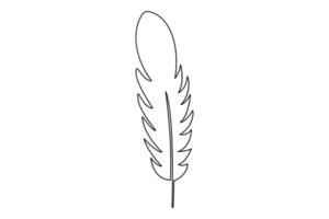 Modern one line feather sketch for stylish illustrations vector
