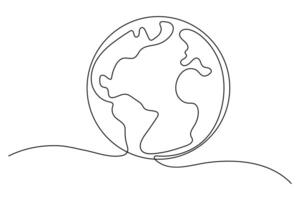 Simple and elegant globe in one line art for graphic design vector