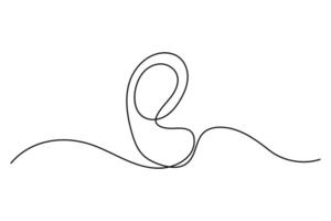 Sophisticated one line ear drawing for trendy projects vector