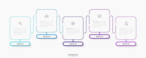Infographic label design template with icons and 5 options or steps. Can be used for process diagram, presentations, workflow layout, banner, flow chart, info graph. vector