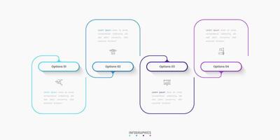 Infographic label design template with icons and 4 options or steps. Can be used for process diagram, presentations, workflow layout, banner, flow chart, info graph. vector