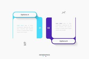 Infographic label design template with icons and 2 options or steps. Can be used for process diagram, presentations, workflow layout, banner, flow chart, info graph. vector
