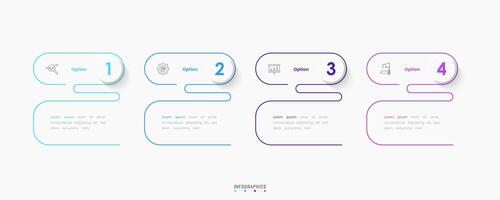 Infographic label design template with icons and 4 options or steps. Can be used for process diagram, presentations, workflow layout, banner, flow chart, info graph. vector