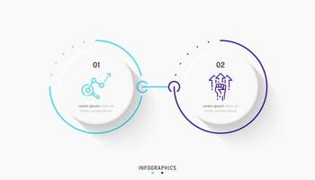 Infographic label design template with icons and 2 options or steps. Can be used for process diagram, presentations, workflow layout, banner, flow chart, info graph. vector