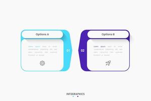 Infographic label design template with icons and 2 options or steps. Can be used for process diagram, presentations, workflow layout, banner, flow chart, info graph. vector