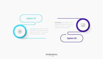 Infographic label design template with icons and 2 options or steps. Can be used for process diagram, presentations, workflow layout, banner, flow chart, info graph. vector