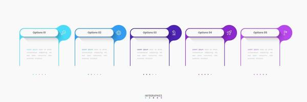 Infographic label design template with icons and 5 options or steps. Can be used for process diagram, presentations, workflow layout, banner, flow chart, info graph. vector