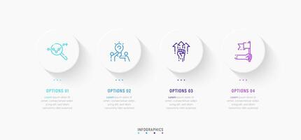 Infographic label design template with icons and 4 options or steps. Can be used for process diagram, presentations, workflow layout, banner, flow chart, info graph. vector