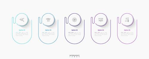 Infographic label design template with icons and 5 options or steps. Can be used for process diagram, presentations, workflow layout, banner, flow chart, info graph. vector