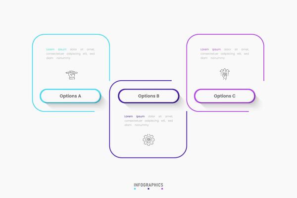 Infographic label design template with icons and 3 options or steps. Can be used for process diagram, presentations, workflow layout, banner, flow chart, info graph.