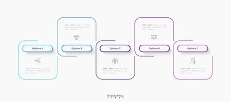 Infographic label design template with icons and 5 options or steps. Can be used for process diagram, presentations, workflow layout, banner, flow chart, info graph. vector