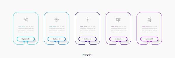 Infographic label design template with icons and 5 options or steps. Can be used for process diagram, presentations, workflow layout, banner, flow chart, info graph. vector
